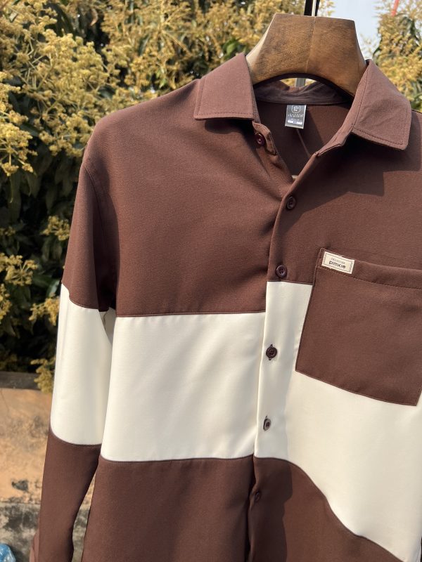 Premium Fancy Fabric Shirt - Crater Brown